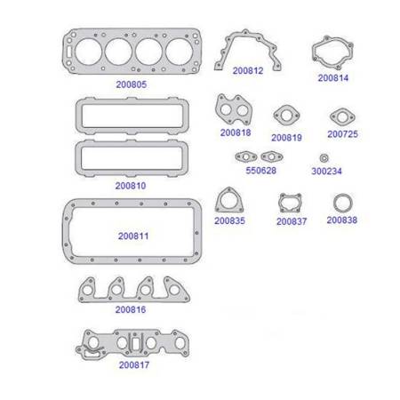 Junta Do Motor Chevette 1.4 1.6 8V 1973/ Taranto 200800