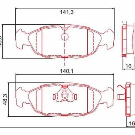 Pastilha De Freio Tras Agile Celta Corsa Prisma Tigra Jurid
