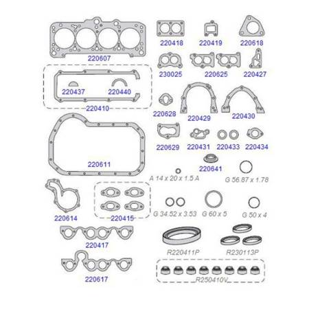 Junta Do Motor Logus Gol Ap 1.6 1.8 8V /96 Taranto 220600-R