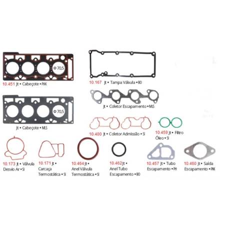 Jogo Junta Do Cabecote Fiesta Escosport Supercharger 1.0 8V 2003/ Pathway 101017