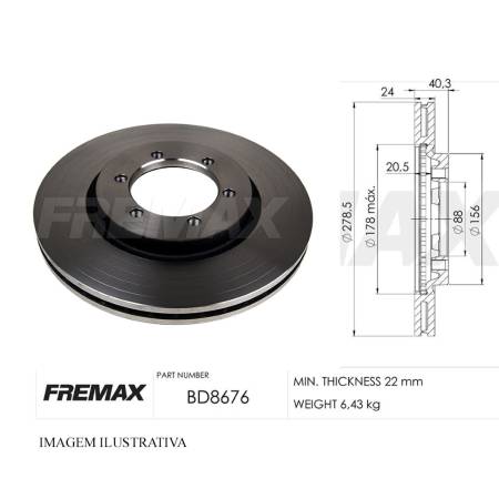 Disco Freio Dianteiro Ssangyong Korando Musso Fremax Bd8676