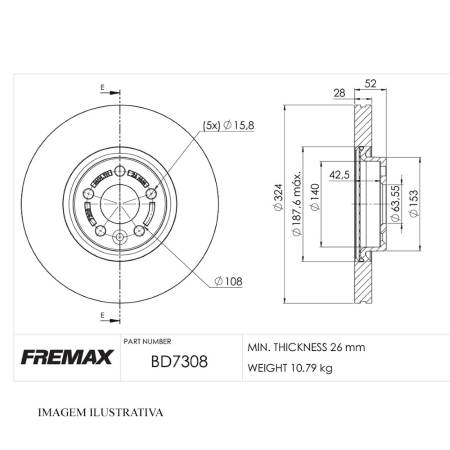 Disco Freio Dianteiro Volvo Xc60 D5 T5 T6 Fremax Bd7308
