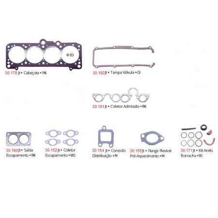 Jogo Juntas Do Cabecote Gol Voyage Logus Santana 1.6 1.8Ap 1984/ Pathway 301024
