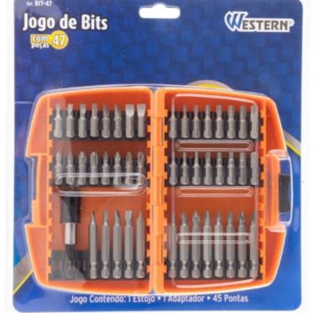 Estojo Jogo De Bits 47 Pecas Western Bit-47