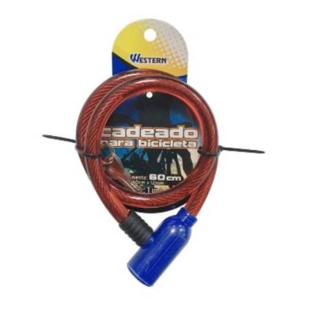 Cadeado Bike Flexivel 63,5Cm Com 2 Chaves Western Cd-35