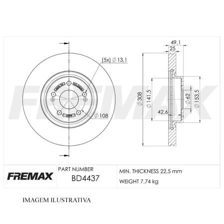 Disco Freio Dianteiro Chery Tiggo 2019/2022 Fremax Bd4437