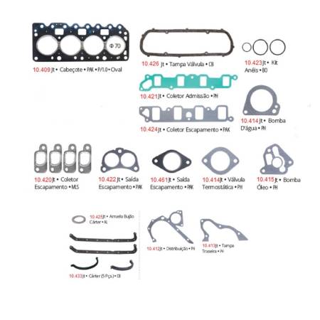 Junta Motor Fiesta Ka 1.0 8V Endura 1996 Ate 1999 Pathway 10510