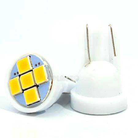 Par Lampada T10 5 Leds Branca Pingo Luz 6000K Vx 935103