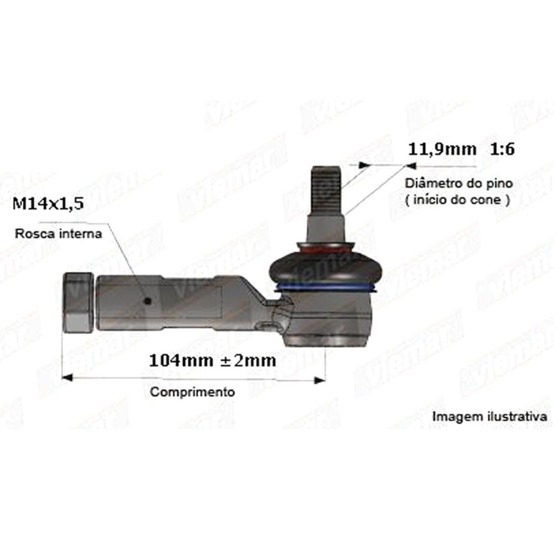 Terminal Direcao Esquerdo Renault Twingo 1993/ Viemar 335308