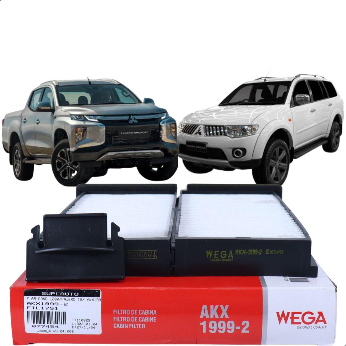 Filtro De Ar Condicionado L200 Pajero 10 Triton Dakar 09 Tds Wega Akx1999