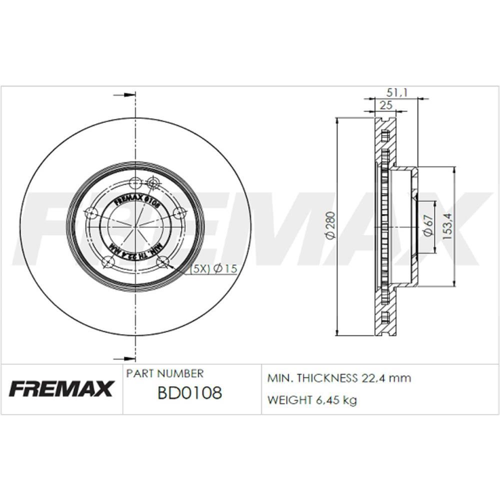 Disco Freio Dianteiro Mercedes Benz B200 Fremax Bd0108
