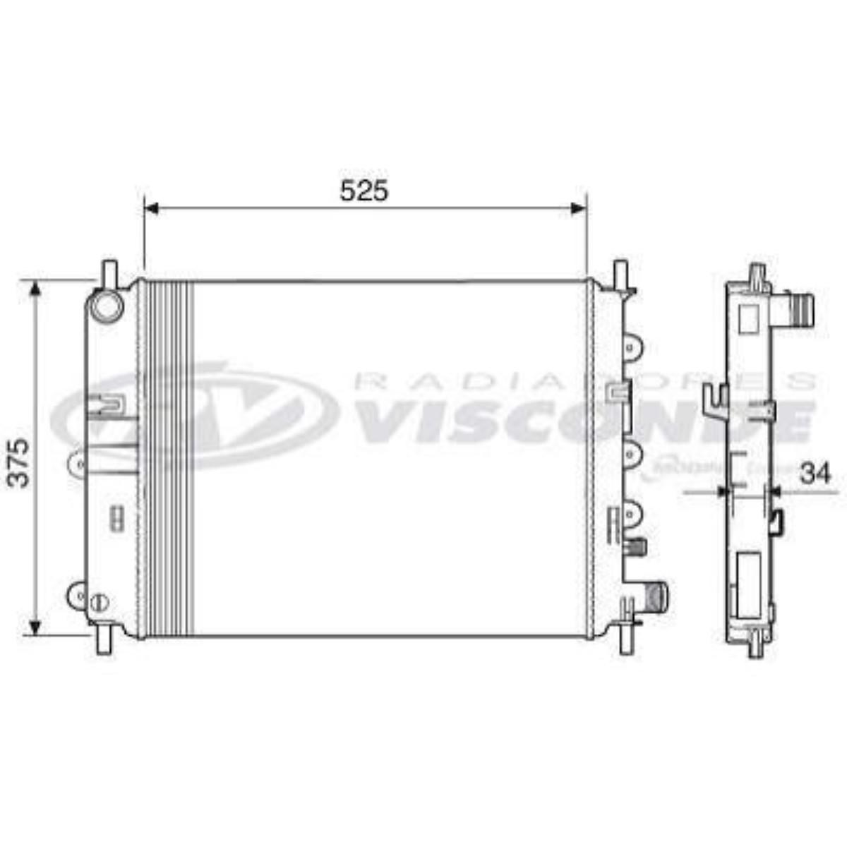 Radiador Escort 1.6 1.8 16V 1997/ Com Ou Sem Ar Visconde Rv2587