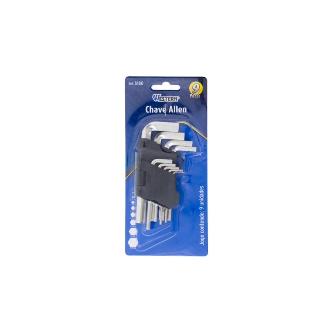 Jogo Chave Allen 1,5 A 10 Mm 9 Pecas Western 5180