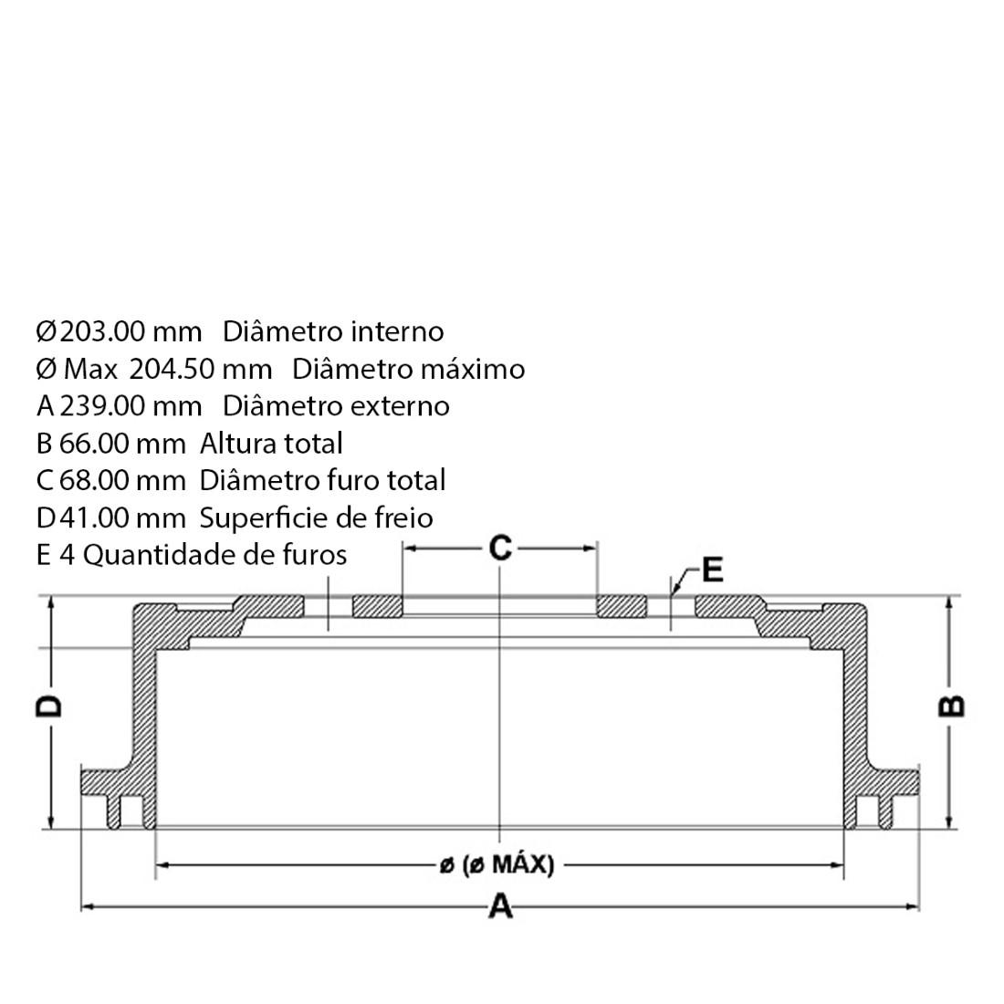 Tambor Freio Traseiro Nissan Livina Tiida Fremax Bd4739