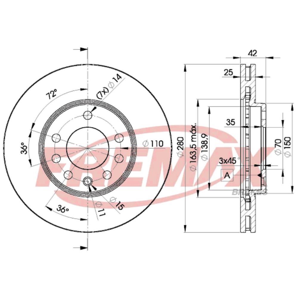 Disco De Freio Par Diant Astra Vectra Zafira Fremax Bd9060