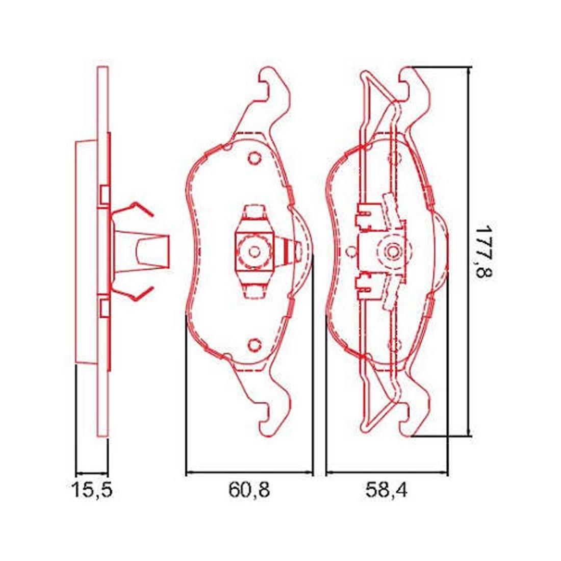 Pastilha De Freio Dianteira Ford Focus 1.8 1.6 2.0 1998/ Jurid Hq2136