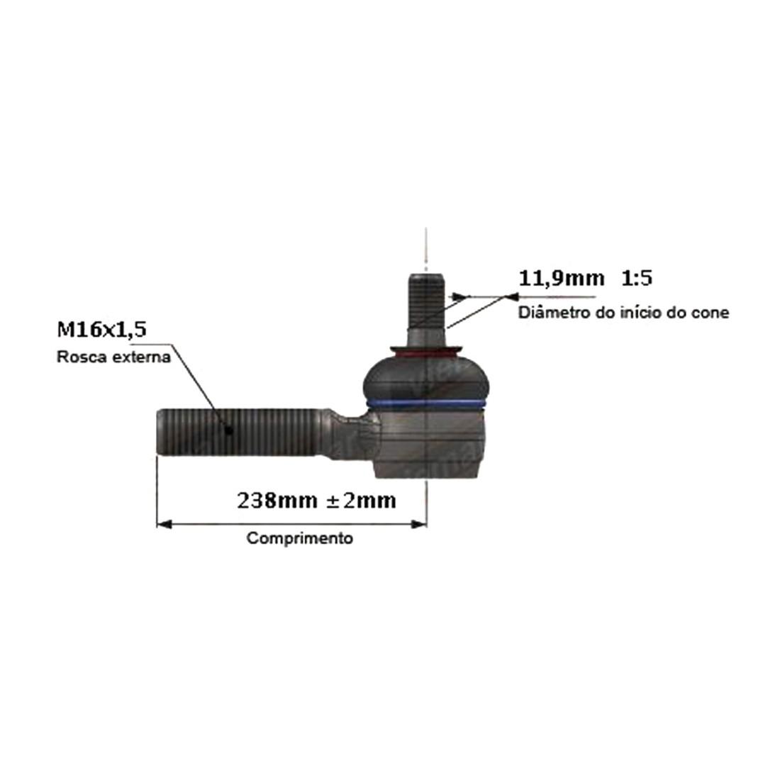Terminal Direcao Esq Citroen C5 2001/ Viemar 335173