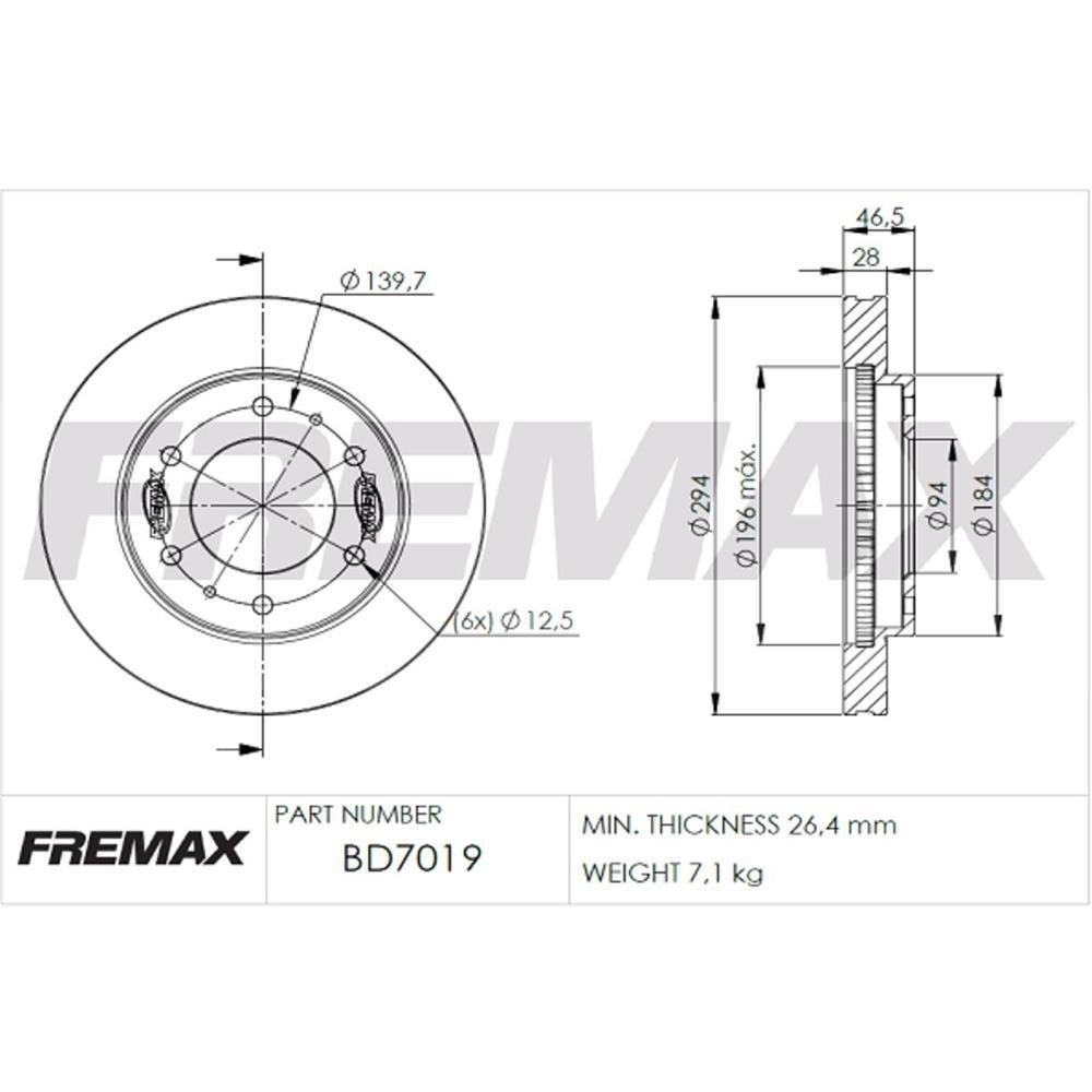 Disco De Freio Dianteiro L200 Pajero Dakar Fremax Bd7019