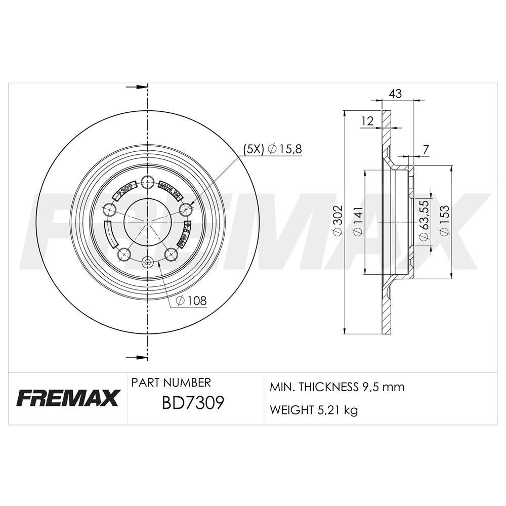 Disco Freio Traseiro Xc60 D5 T5 T6 Fremax Bd7309