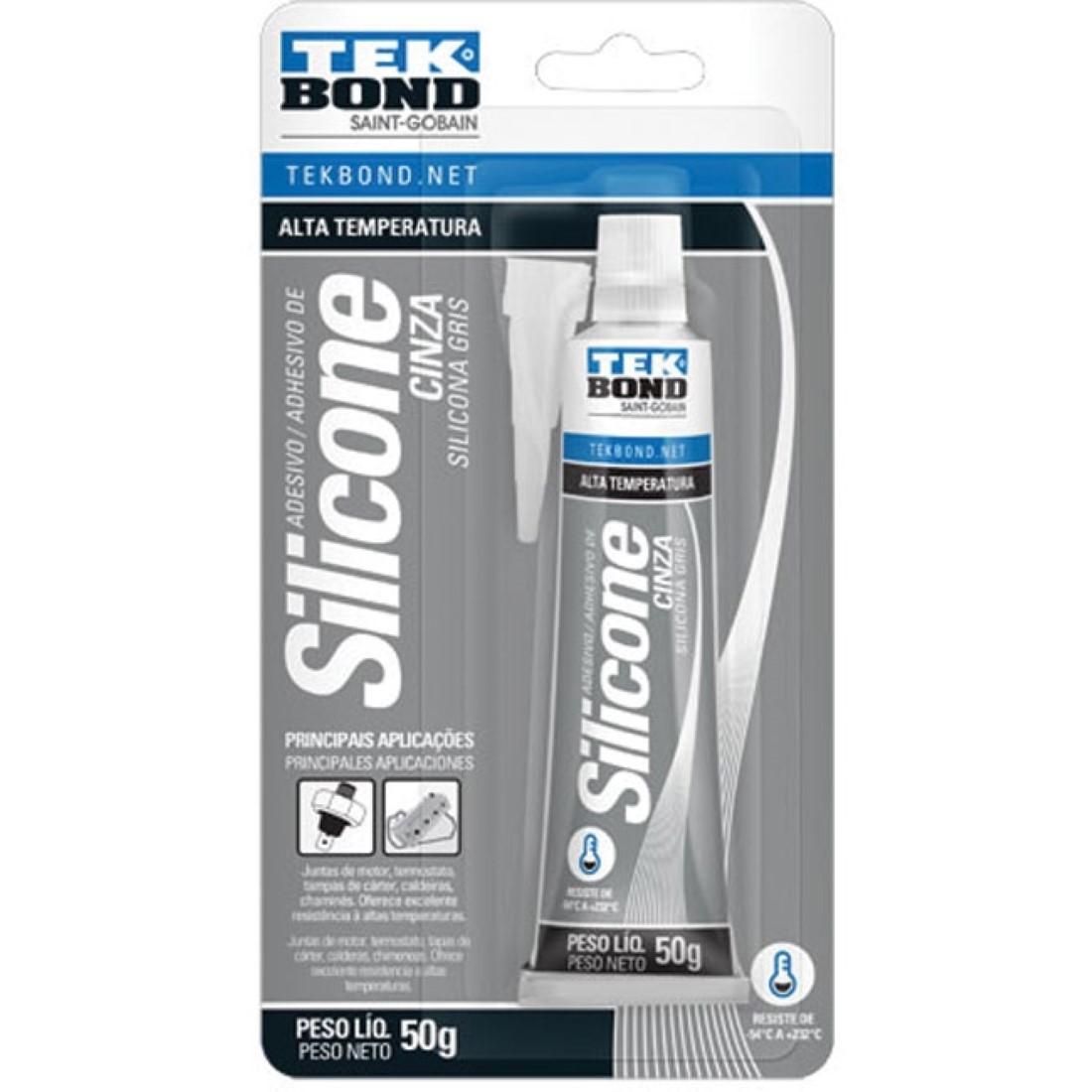 Silicone Acetico Cinza Alta Temp 50G Tekbond 22014001202