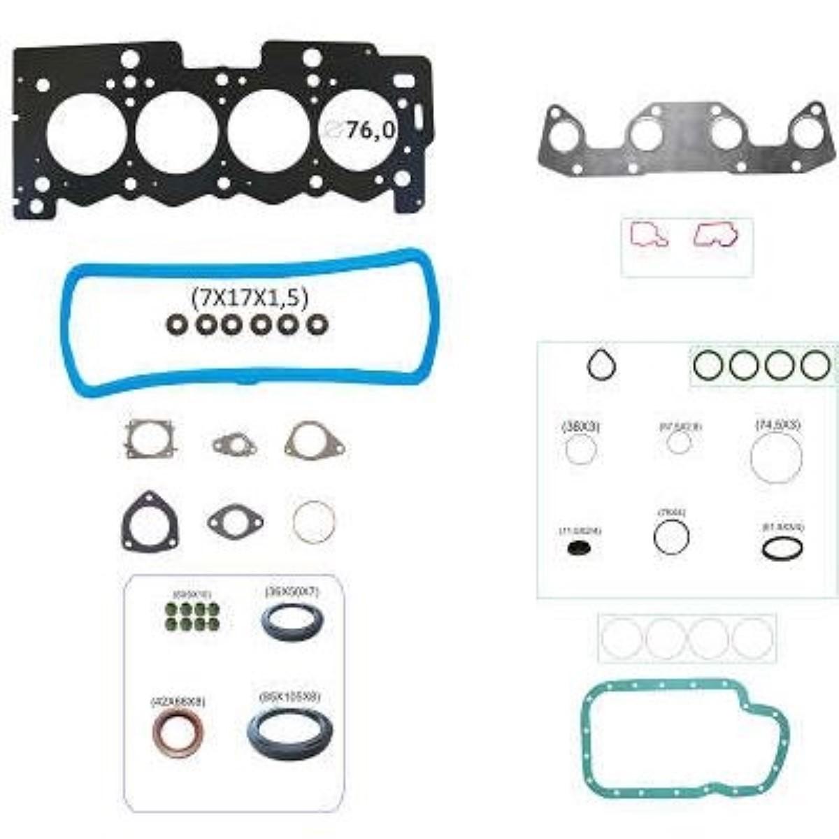 Junta Do Motor Peugeot 208 C3 2013 1.5 8V Com Retentor Bastos 15109603Mlr