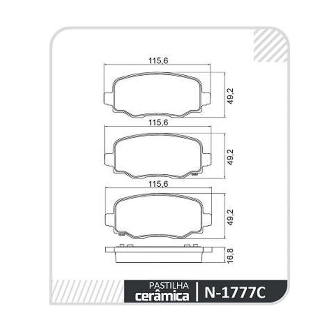 Pastilha Freio Traseira Jeep Compass Renegade Cobreq N1777C