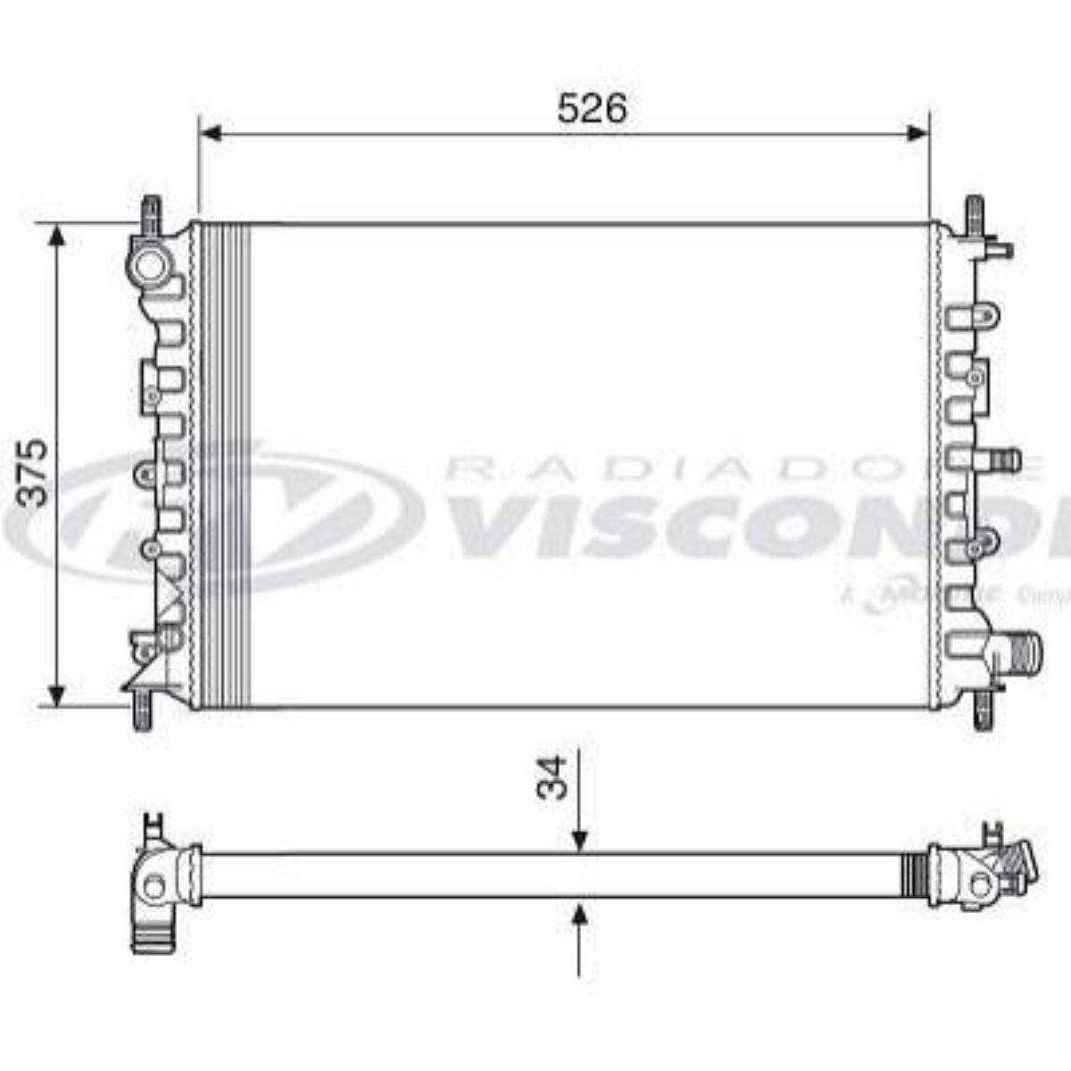Radiador Escort Logus Pointer 1.8 2.0 1993/ Com Ou Sem Ar Visconde Rv2278