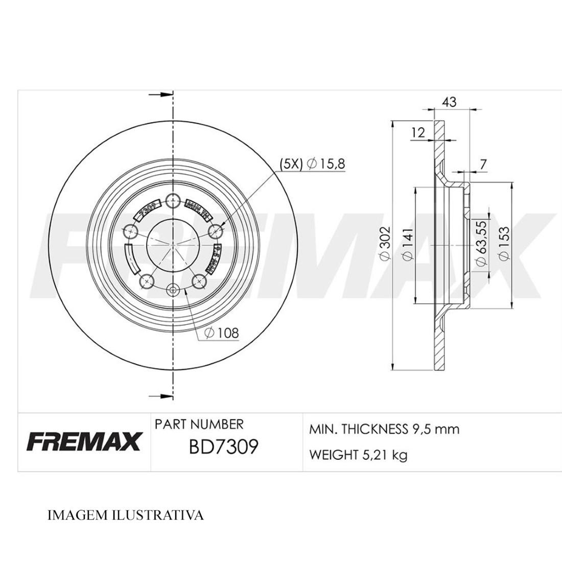 Disco Freio Traseiro Xc60 D5 T5 T6 Fremax Bd7309