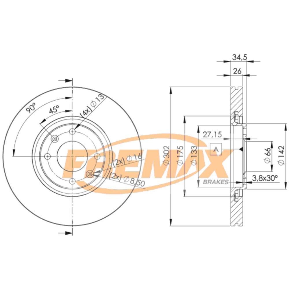 Disco De Freio Diant C4 Picasso 307 308 Fremax Bd4698