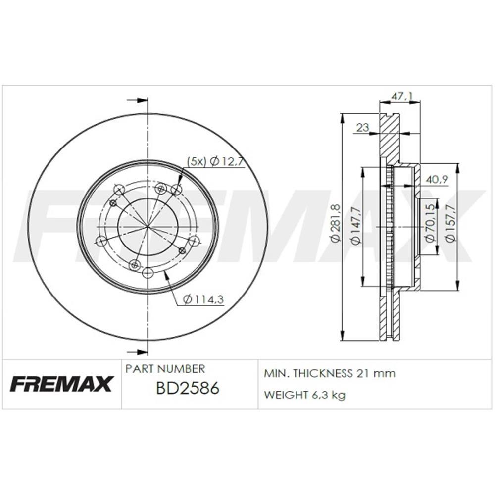 Disco Freio Dianteiro Acura Legend Honda Odyssey Prelude Fremax Bd2586