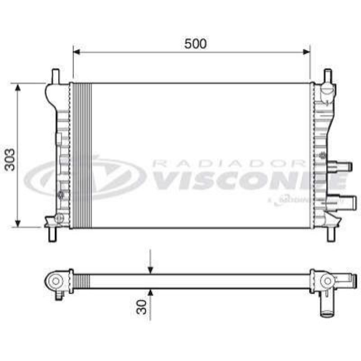 Radiador Fiesta Courier 1.0 1.3 Endura 1996/ Sem Ar Visconde Rv2581