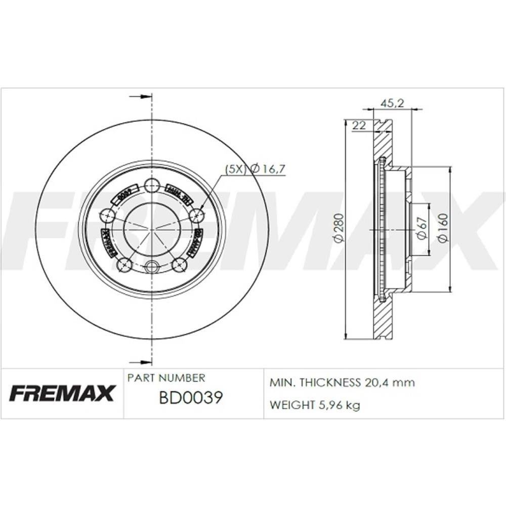 Disco Freio Dianteiro Bmw Mini Cooper Fremax Bd0039