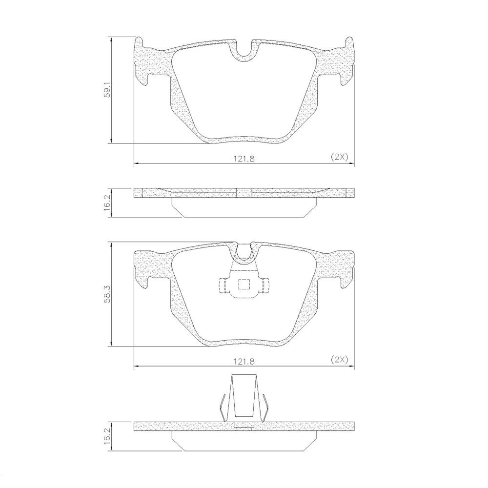 Pastilha De Freio Traseira Bmw X5 X6 2009/ Serie 5 Serie 7 2003/ Frasle Pd1448