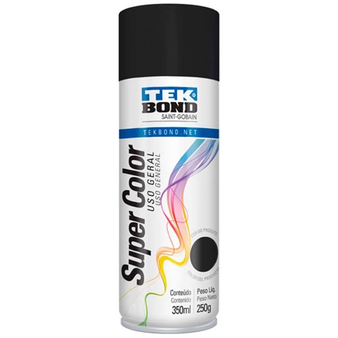 Tinta Spray Preto Fosco Uso Geral 350Ml Tekbond 23001006900
