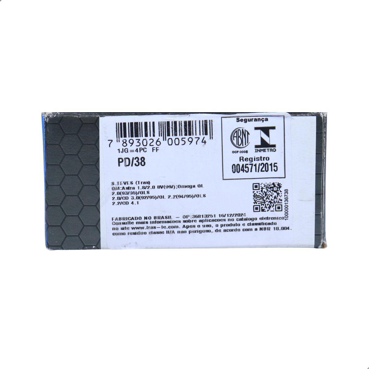 Pastilha De Freio Dianteira Astra Meriva Vectra Fras-Le Pd38