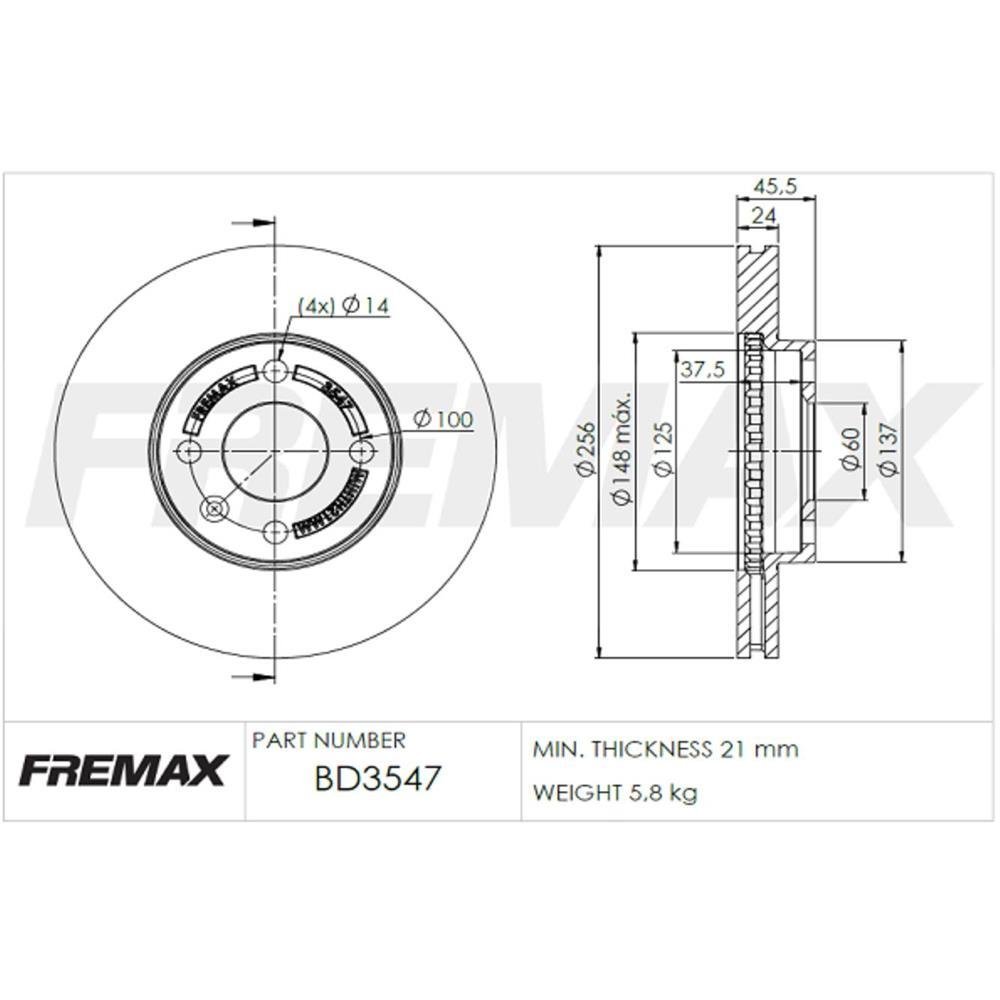 Disco De Freio Dianteiro Cobalt Sonic Spin Fremax Bd3547