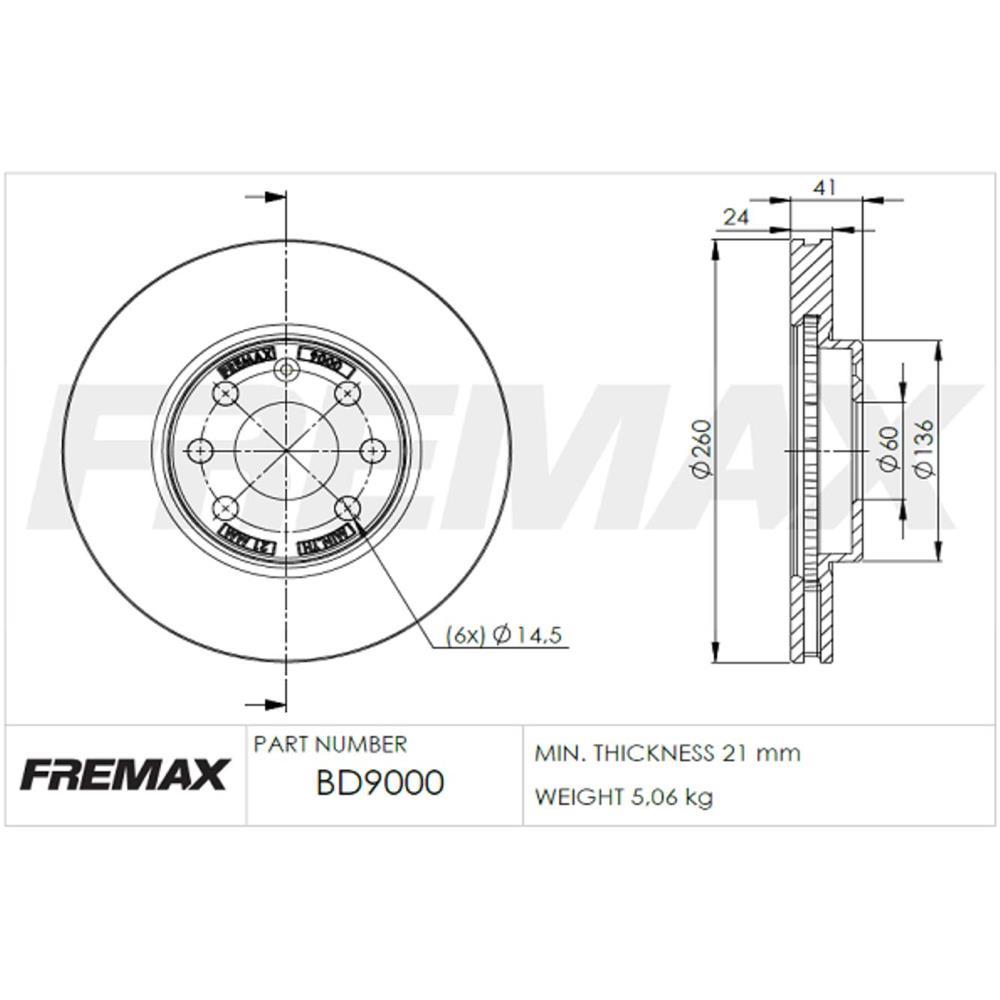Disco De Freio Diant Corsa Montana Prisma Fremax Bd9000