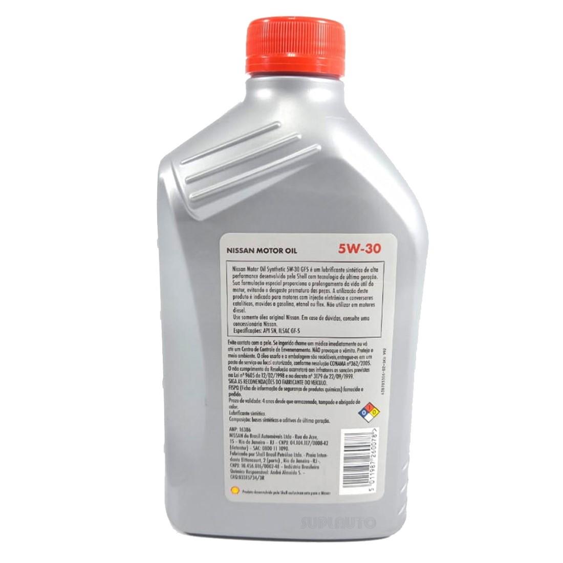 Oleo 5W30 Sintetico Sn Gf5 Original Nissan Brprt20103