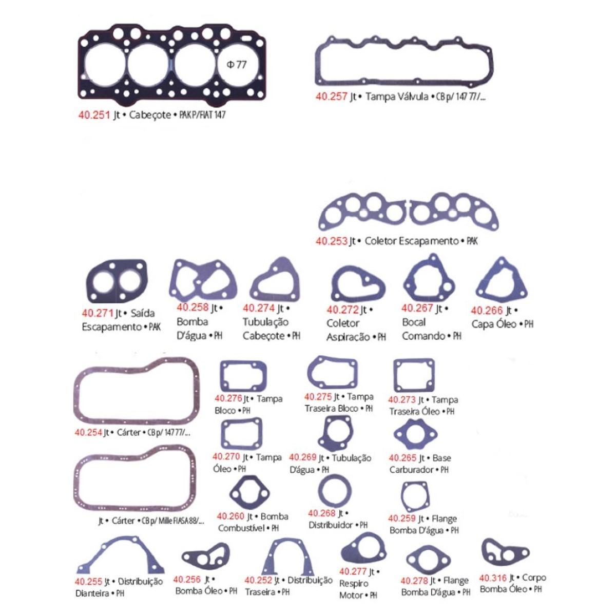 Junta Motor Fiat 147 Oggi Fiorino Uno Premio Elba 1.0 1.3 8V Fiasa 1977 Em Diant