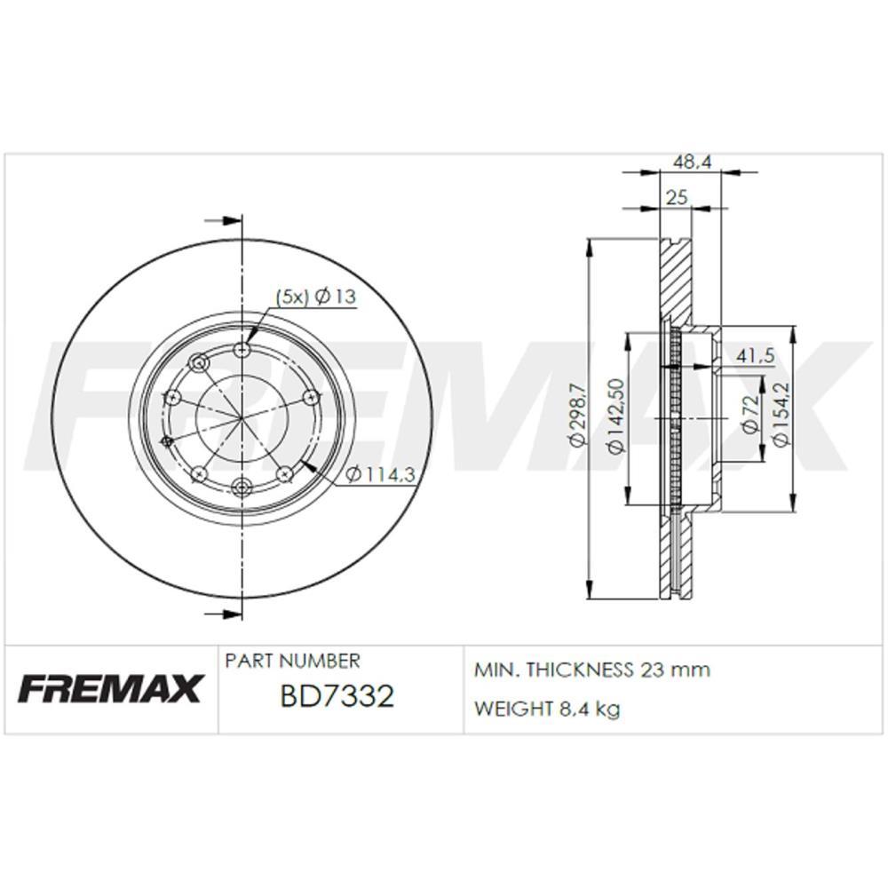 Disco De Freio Dianteiro Ford Fusion Fremax Bd7332