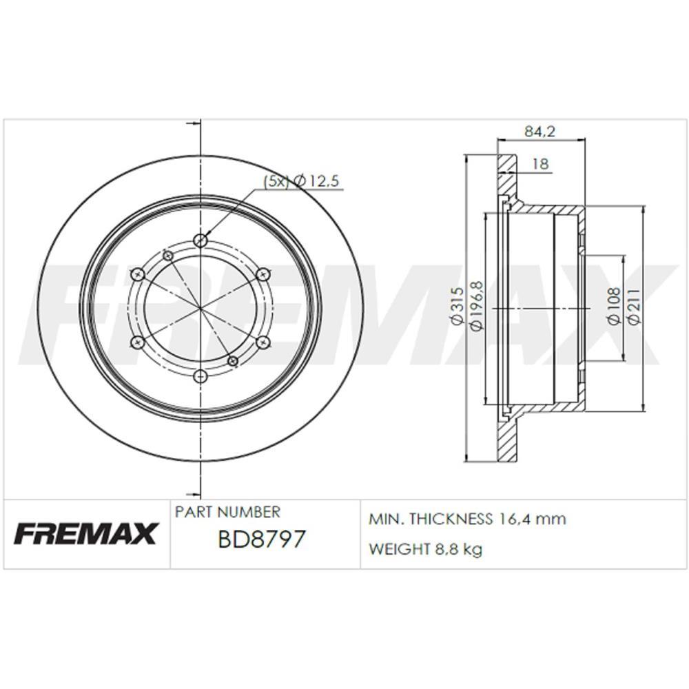 Disco De Freio Traseiro Pajero Sport Fremax Bd8797