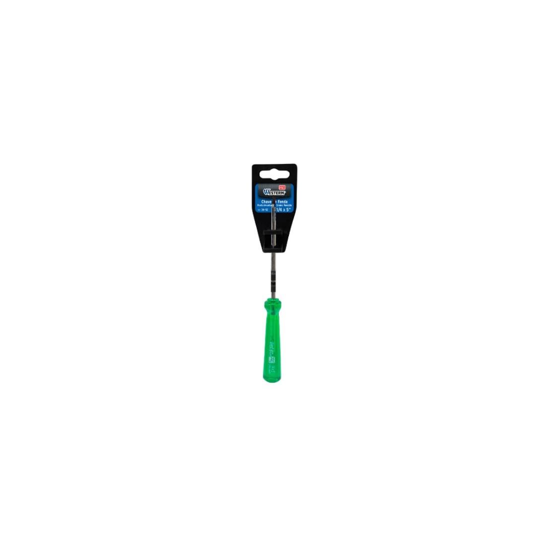 Chave Fenda Verde 1/4X5 Iamantada Western 3612