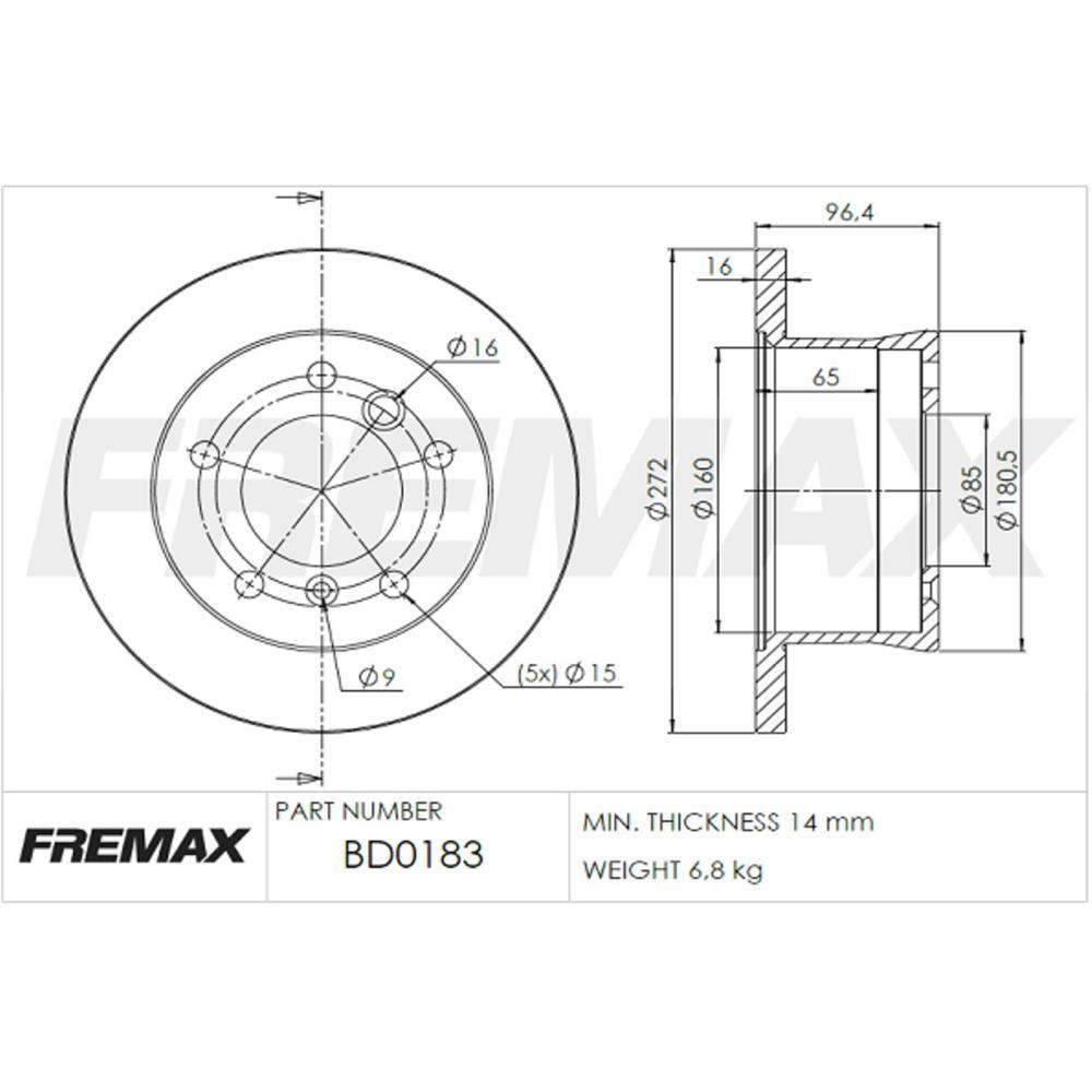 Disco De Freio Par Traseiro Mb Sprinter Fremax Bd0183