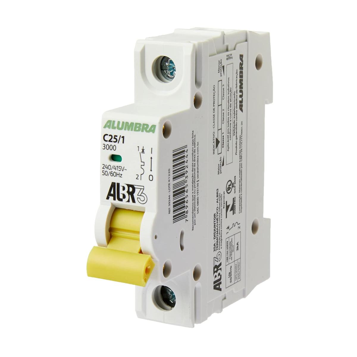 Disjuntor Albr3 25A Unipolar Alumbra 39244