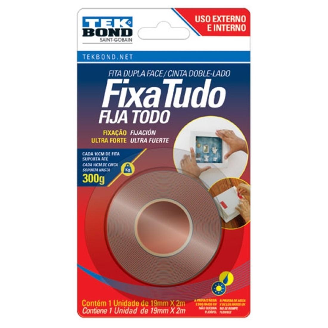 Fita Dupla Face Ext Int Cinza 19Mm X 2M Tekbond 21131019202
