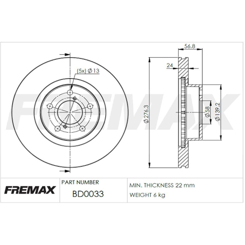 Disco De Freio Diant Forester Impreza Legacy Fremax Bd0033