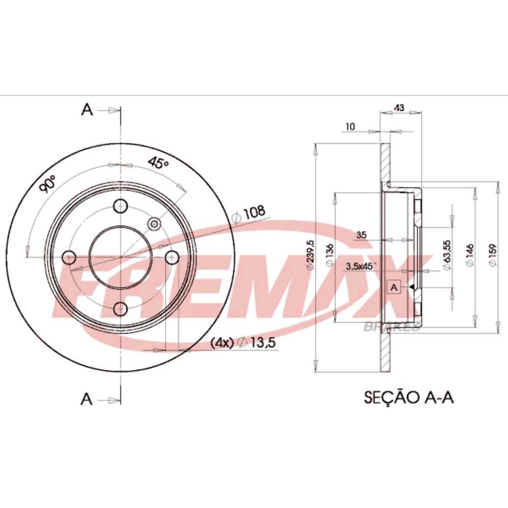 Disco De Freio Dianteiro Ford Fiesta 1995/ Fremax Bd1062