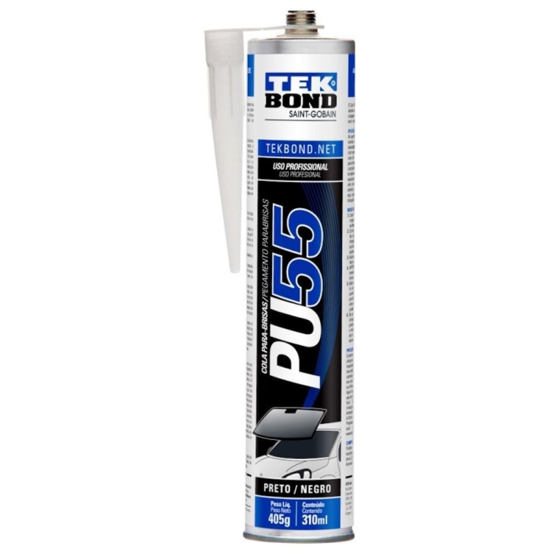 Cola Parabrisa Pu55 Preto 310Ml Tekbond 20904001000