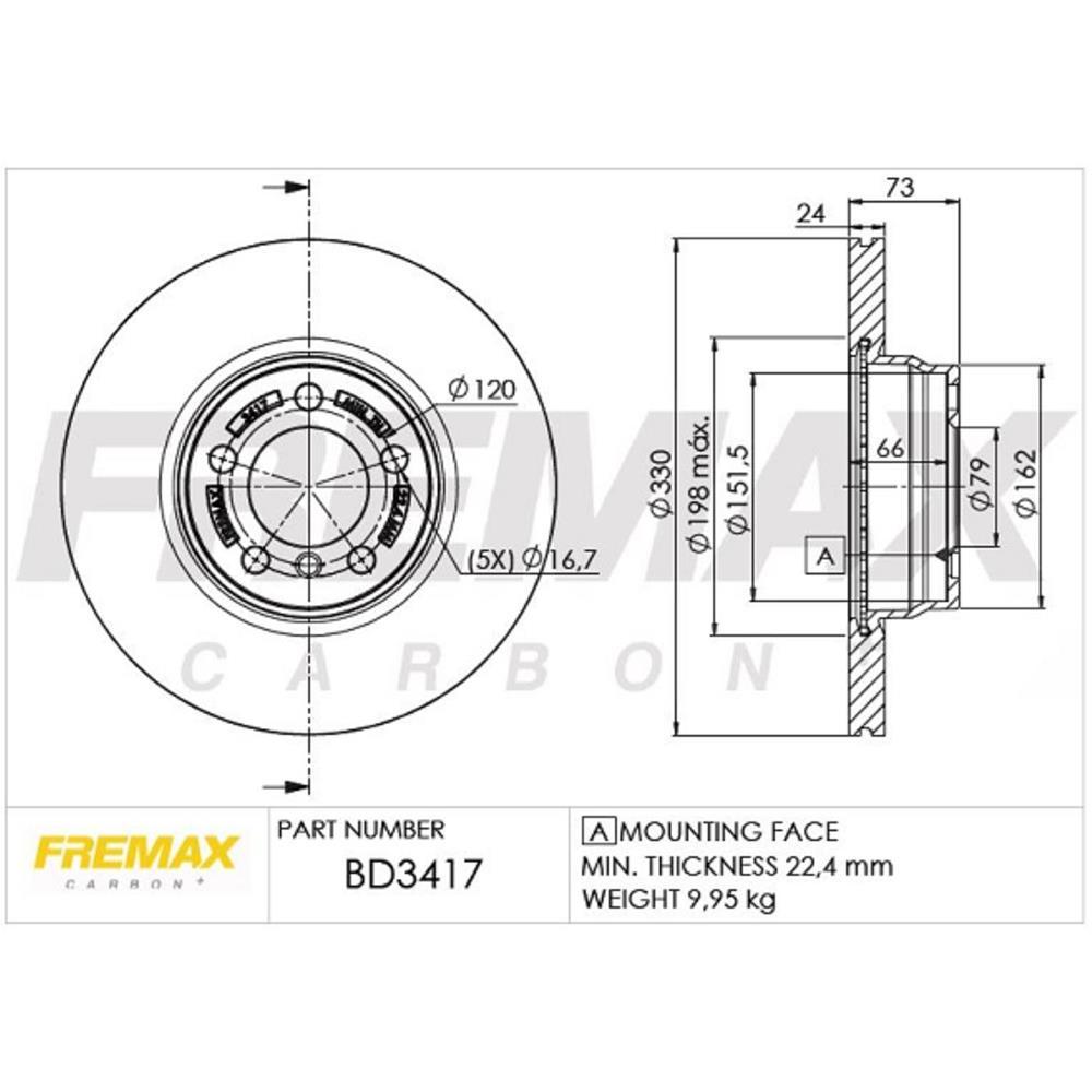 Disco De Freio Bmw 335 328 480 Dianteiro Fremax Bd3417