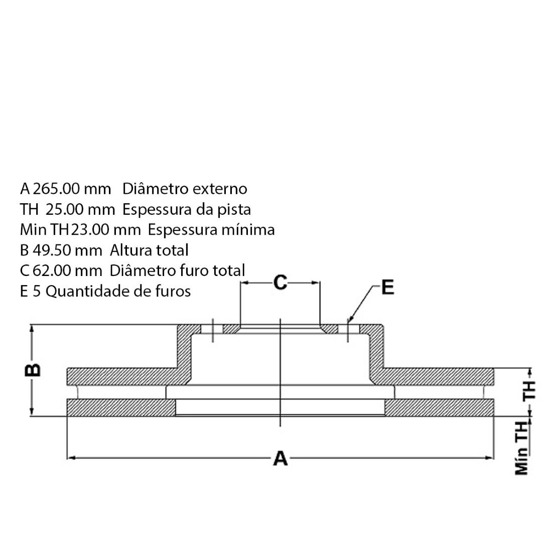Disco Freio Dianteiro Chery Tiggo 2006 Fremax Bd4393